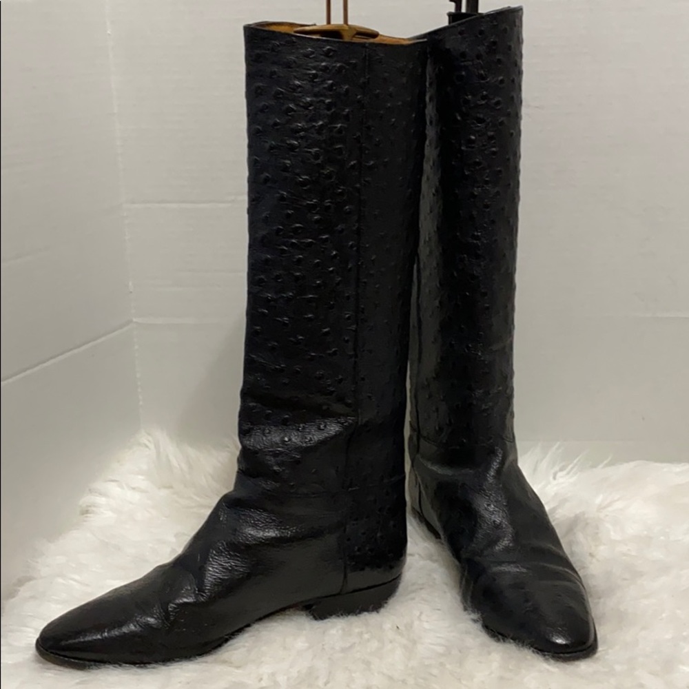 Vintage Ostrich knee high boots